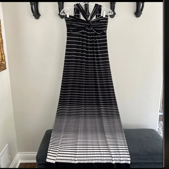 Soma | Dresses | Soma Halter Striped Full Length Maxi Dress Small | Poshmark